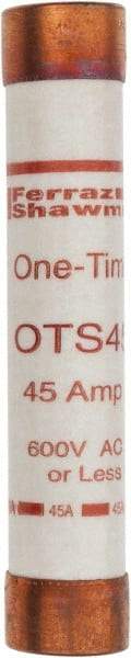 Ferraz Shawmut - 300 VDC, 600 VAC, 45 Amp, Fast-Acting General Purpose Fuse - Clip Mount, 5-1/2" OAL, 20 at DC, 50 at AC kA Rating, 1-1/16" Diam - Benchmark Tooling