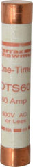 Ferraz Shawmut - 300 VDC, 600 VAC, 60 Amp, Fast-Acting General Purpose Fuse - Clip Mount, 5-1/2" OAL, 20 at DC, 50 at AC kA Rating, 1-1/16" Diam - Benchmark Tooling