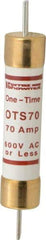 Ferraz Shawmut - 300 VDC, 600 VAC, 70 Amp, Fast-Acting General Purpose Fuse - Clip Mount, 7-7/8" OAL, 20 at DC, 50 at AC kA Rating, 1-5/16" Diam - Benchmark Tooling