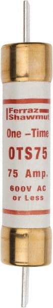 Ferraz Shawmut - 300 VDC, 600 VAC, 75 Amp, Fast-Acting General Purpose Fuse - Clip Mount, 7-7/8" OAL, 20 at DC, 50 at AC kA Rating, 1-5/16" Diam - Benchmark Tooling