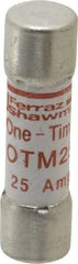 Ferraz Shawmut - 250 VAC, 25 Amp, Fast-Acting General Purpose Fuse - Clip Mount, 1-1/2" OAL, 10 at AC kA Rating, 13/32" Diam - Benchmark Tooling