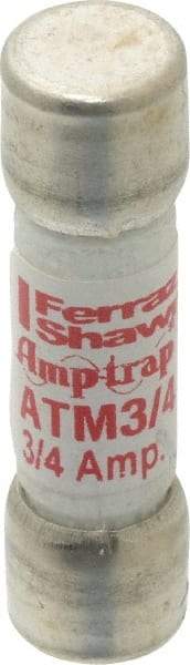 Ferraz Shawmut - 600 VAC/VDC, 0.75 Amp, Fast-Acting Midget Fuse - Clip Mount, 1-1/2" OAL, 100 at AC/DC kA Rating, 13/32" Diam - Benchmark Tooling