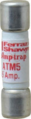 Ferraz Shawmut - 600 VAC/VDC, 5 Amp, Fast-Acting General Purpose Fuse - Clip Mount, 1-1/2" OAL, 100 at AC/DC kA Rating, 13/32" Diam - Benchmark Tooling