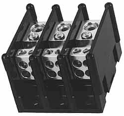 Ferraz Shawmut - 1 Pole, 250 Amp, 350 kcmil-6 AWG Primary, 2-14 AWG Secondary, Polycarbonate Power Distribution Block - 1000 VAC/VDC, 1 Primary Connection, 3.57 Inch Long x 5 Inch Deep x 3-1/4 Inch High - Benchmark Tooling
