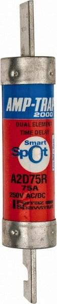 Ferraz Shawmut - 250 VAC/VDC, 75 Amp, Time Delay General Purpose Fuse - Clip Mount, 5-7/8" OAL, 100 at DC, 200 at AC kA Rating, 1-1/16" Diam - Benchmark Tooling