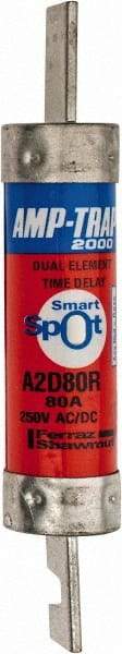 Ferraz Shawmut - 250 VAC/VDC, 80 Amp, Time Delay General Purpose Fuse - Clip Mount, 5-7/8" OAL, 100 at DC, 200 at AC kA Rating, 1-1/16" Diam - Benchmark Tooling