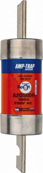 Ferraz Shawmut - 250 VAC/VDC, 500 Amp, Time Delay General Purpose Fuse - Clip Mount, 10-3/8" OAL, 100 at DC, 200 at AC kA Rating, 2-9/16" Diam - Benchmark Tooling