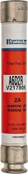 Ferraz Shawmut - 600 VAC/VDC, 2 Amp, Time Delay General Purpose Fuse - Clip Mount, 127mm OAL, 100 at DC, 200 at AC kA Rating, 13/16" Diam - Benchmark Tooling