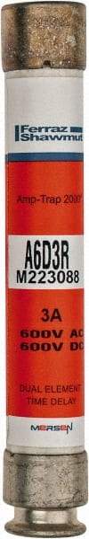 Ferraz Shawmut - 600 VAC/VDC, 3 Amp, Time Delay General Purpose Fuse - Clip Mount, 127mm OAL, 100 at DC, 200 at AC kA Rating, 13/16" Diam - Benchmark Tooling