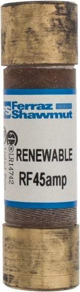 Ferraz Shawmut - 250 VAC, 45 Amp, Fast-Acting Renewable Fuse - Clip Mount, 76mm OAL, 10 at AC kA Rating, 13/16" Diam - Benchmark Tooling