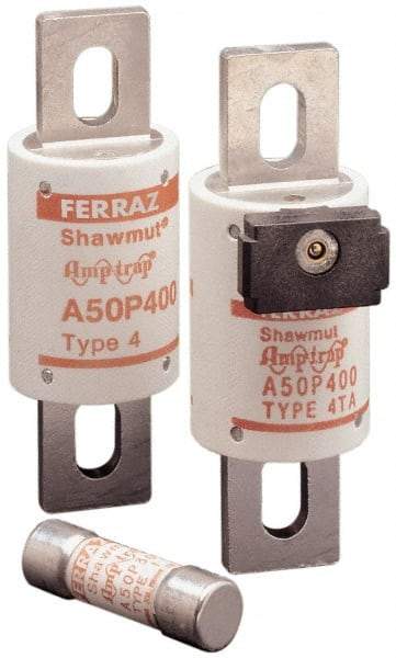 Ferraz Shawmut - 450 VDC, 500 VAC, 600 Amp, Fast-Acting Semiconductor/High Speed Fuse - Bolt-on Mount, 4-15/32" OAL, 100 at AC, 79 at DC kA Rating, 2" Diam - Benchmark Tooling