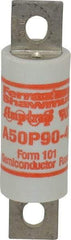 Ferraz Shawmut - 450 VDC, 500 VAC, 90 Amp, Fast-Acting Semiconductor/High Speed Fuse - Bolt-on Mount, 3-5/8" OAL, 100 at AC, 79 at DC kA Rating, 1" Diam - Benchmark Tooling