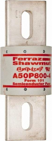 Ferraz Shawmut - 450 VDC, 500 VAC, 800 Amp, Fast-Acting Semiconductor/High Speed Fuse - Bolt-on Mount, 6-15/32" OAL, 100 at AC, 79 at DC kA Rating, 2-1/2" Diam - Benchmark Tooling