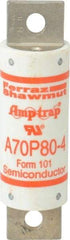 Ferraz Shawmut - 650 VDC, 700 VAC, 80 Amp, Fast-Acting Semiconductor/High Speed Fuse - Bolt-on Mount, 4-3/8" OAL, 100 at AC/DC kA Rating, 31mm Diam - Benchmark Tooling