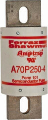 Ferraz Shawmut - 650 VDC, 700 VAC, 250 Amp, Fast-Acting Semiconductor/High Speed Fuse - Bolt-on Mount, 5-3/32" OAL, 100 at AC/DC kA Rating, 2" Diam - Benchmark Tooling