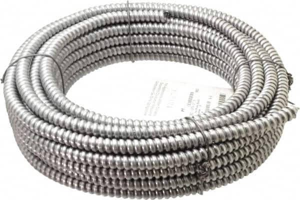 Made in USA - 3/8" Trade Size, 50' Long, Flexible Reduced Wall Flex Conduit - Aluminum, 3/8" ID - Benchmark Tooling