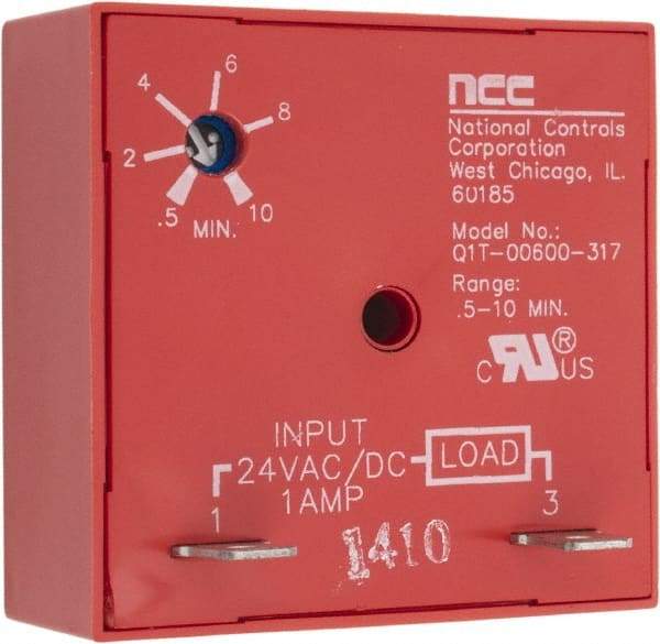 NCC - 2 Pin, Time Delay Relay - 1 at Resistive or Inductive Load Contact Amp, 24 VAC/VDC, On Board Trimpot - Benchmark Tooling