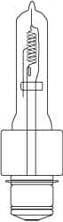 Philips - 750 Watt, 120 Volt, Halogen Commercial & Industrial T3 Lamp - Medium Prefocus Base, 750 to 1599 Equivalent Range, Neutral (3,000 to 3,699), 2-5/8" OAL - Benchmark Tooling