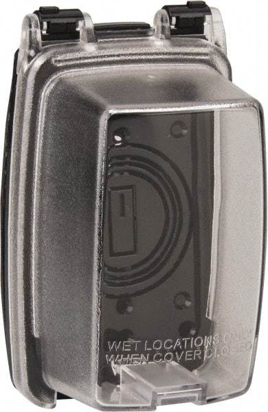 Intermatic - Electrical Outlet Box Polycarbonate Weatherproof Receptacle Cover - Includes (3) Patented Inserts For GFCI/Duplex/Toggle/Round Receptacles, Base Cover Assembly, Gasket, Mounting Screws - Benchmark Tooling