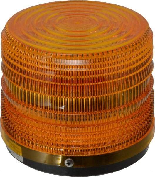 Federal Signal Corp - 24 VDC, 3R NEMA Rated, Strobe Tube, Amber, Strobe Light - 80 Flashes per min, 5-1/2 Inch Diameter, 5-1/16 Inch High, IP66 Ingress Rating, Surface Mount - Benchmark Tooling