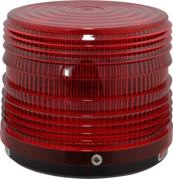 Federal Signal Corp - 120 VAC, 3R NEMA Rated, Strobe Tube, Red, Strobe Light - 80 Flashes per min, 1/2 Inch Pipe, 5-1/2 Inch Diameter, 5-1/4 Inch High, IP66 Ingress Rating, Pipe Mount - Benchmark Tooling