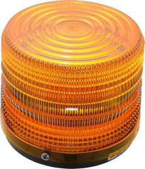 Federal Signal Corp - 120 VAC, 3R NEMA Rated, Strobe Tube, Amber, Strobe Light - 80 Flashes per min, 1/2 Inch Pipe, 5-1/2 Inch Diameter, 5-1/4 Inch High, IP66 Ingress Rating, Pipe Mount - Benchmark Tooling