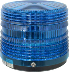Federal Signal Corp - 120 VAC, 3R NEMA Rated, Strobe Tube, Blue, Strobe Light - 80 Flashes per min, 1/2 Inch Pipe, 5-1/2 Inch Diameter, 5-1/4 Inch High, IP66 Ingress Rating, Pipe Mount - Benchmark Tooling