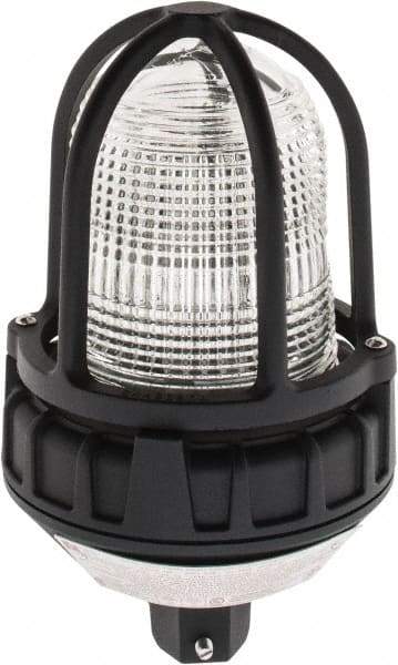 Federal Signal Corp - 120 VAC, 4X NEMA Rated, Strobe Tube, Clear, Strobe Light - 80 Flashes per min, 3/4 Inch Pipe, 5-1/2 Inch Diameter, 9-1/4 Inch High, IP66 Ingress Rating, Pipe Mount - Benchmark Tooling