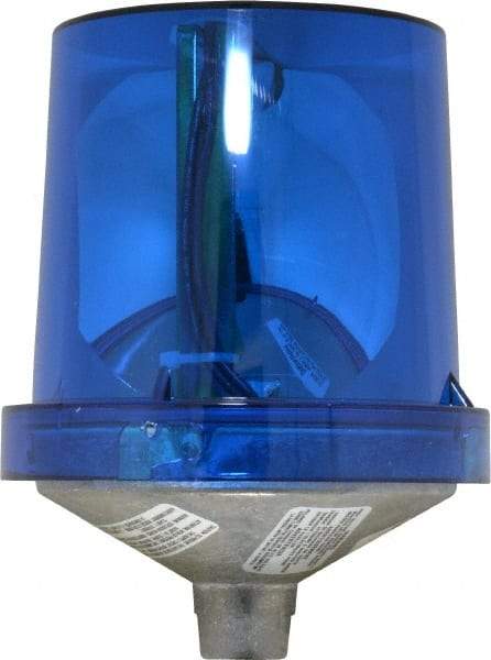 Federal Signal Corp - 4X NEMA Rated, 120 VAC, 0.22 Amp, 25 Watt, Rotating Beacon Incandescent Light - 1/2 Inch Mounted Size x Pipe Mounted, 7-1/4 Inch High, 5-1/2 Inch Diameter, 90 Flashes per min, Includes Lamp - Benchmark Tooling