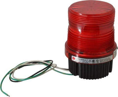 Federal Signal Corp - 120 VAC, 4X NEMA Rated, Strobe Tube, Red, Single Flash Strobe Light - 90 Flashes per min, 1/2 Inch Pipe, 3-15/16 Inch Diameter, 5-1/4 Inch High, IP66 Ingress Rating, Pipe Mount, Surface Mount - Benchmark Tooling