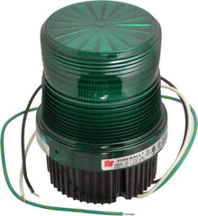 Federal Signal Corp - 120 VAC, 4X NEMA Rated, Strobe Tube, Green, Single Flash Strobe Light - 90 Flashes per min, 1/2 Inch Pipe, 3-15/16 Inch Diameter, 5-1/4 Inch High, IP66 Ingress Rating, Pipe Mount, Surface Mount - Benchmark Tooling