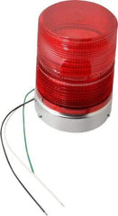 Federal Signal Corp - 120 VAC, 3R NEMA Rated, Strobe Tube, Red, Single Flash Strobe Light - 80 Flashes per min, 1/2 Inch Pipe, 5.7 Inch Diameter, 8-1/2 Inch High, IP45 Ingress Rating, Pipe Mount - Benchmark Tooling