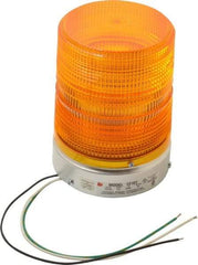 Federal Signal Corp - 120 VAC, 3R NEMA Rated, Strobe Tube, Amber, Single Flash Strobe Light - 80 Flashes per min, 1/2 Inch Pipe, 5.7 Inch Diameter, 8-1/2 Inch High, IP45 Ingress Rating, Pipe Mount - Benchmark Tooling