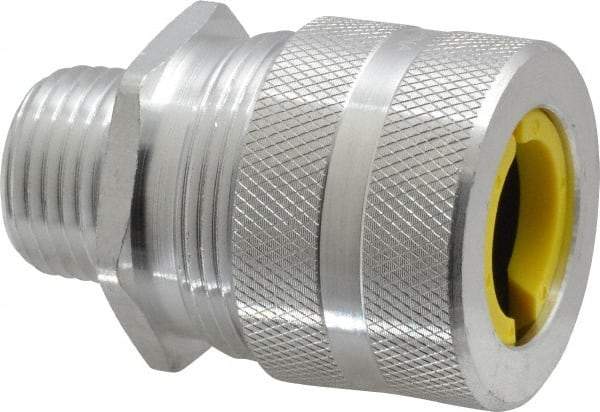 Hubbell Wiring Device-Kellems - 15.9 to 19mm Capacity, Liquidtight, Straight Strain Relief Cord Grip - 1/2 NPT Thread, Aluminum - Benchmark Tooling