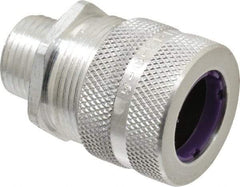 Hubbell Wiring Device-Kellems - 19 to 22.2mm Capacity, Liquidtight, Straight Strain Relief Cord Grip - 1/2 NPT Thread, Aluminum - Benchmark Tooling