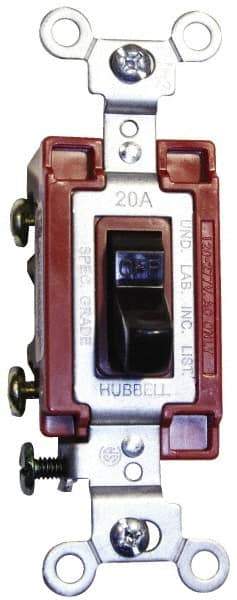 Hubbell Wiring Device-Kellems - 1 Pole, 120 to 277 VAC, 15 Amp, Commercial Grade, Toggle, Wall and Dimmer Light Switch - 4.06 Inch Wide x 103.2 mm High - Benchmark Tooling