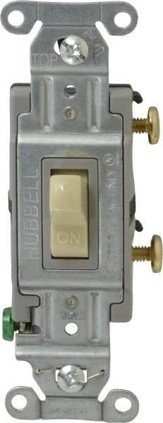 Hubbell Wiring Device-Kellems - 1 Pole, 120 to 277 VAC, 15 Amp, Commercial Grade, Toggle, Wall and Dimmer Light Switch - 4-1/16 Inch High - Benchmark Tooling