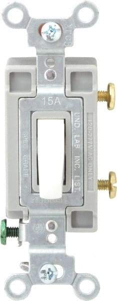 Hubbell Wiring Device-Kellems - 1 Pole, 120 to 277 VAC, 15 Amp, Commercial Grade, Toggle, Wall and Dimmer Light Switch - 4-1/16 Inch High - Benchmark Tooling