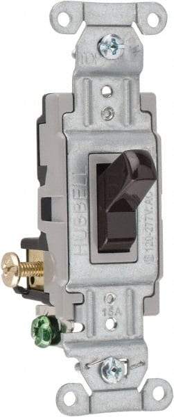 Hubbell Wiring Device-Kellems - 3 Pole, 120 to 277 VAC, 15 Amp, Commercial Grade, Toggle, Wall and Dimmer Light Switch - 4-1/16 Inch High - Benchmark Tooling