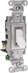 Hubbell Wiring Device-Kellems - 3 Pole, 120 to 277 VAC, 15 Amp, Commercial Grade, Toggle, Wall and Dimmer Light Switch - 4-1/16 Inch High - Benchmark Tooling