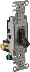 Hubbell Wiring Device-Kellems - 3 Pole, 120 to 277 VAC, 20 Amp, Commercial Grade, Toggle, Wall and Dimmer Light Switch - 4-1/16 Inch High - Benchmark Tooling