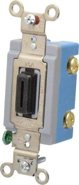 Hubbell Wiring Device-Kellems - 1 Pole, 120 to 277 VAC, 15 Amp, Industrial Grade, Key Lock, Wall and Dimmer Light Switch - 1-5/16 Inch Wide x 4-1/16 Inch High - Benchmark Tooling