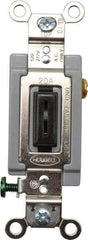 Hubbell Wiring Device-Kellems - 1 Pole, 120 to 277 VAC, 20 Amp, Industrial Grade, Toggle, Wall and Dimmer Light Switch - 1-5/16 Inch Wide x 4-1/16 Inch High - Benchmark Tooling