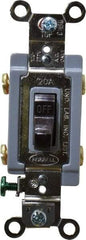 Hubbell Wiring Device-Kellems - 2 Pole, 120 to 277 VAC, 20 Amp, Industrial Grade, Toggle, Wall and Dimmer Light Switch - 1-5/16 Inch Wide x 4-1/16 Inch High - Benchmark Tooling