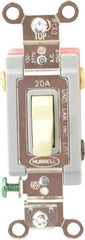 Hubbell Wiring Device-Kellems - 3 Pole, 120 to 277 VAC, 20 Amp, Industrial Grade, Toggle, Wall and Dimmer Light Switch - 1-5/16 Inch Wide x 4-1/16 Inch High - Benchmark Tooling