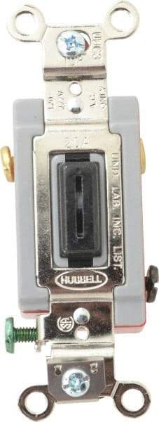 Hubbell Wiring Device-Kellems - 3 Pole, 120 to 277 VAC, 20 Amp, Industrial Grade, Key Lock, Wall and Dimmer Light Switch - 1-5/16 Inch Wide x 4-1/16 Inch High - Benchmark Tooling