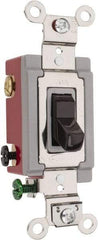 Hubbell Wiring Device-Kellems - 4 Pole, 120 to 277 VAC, 20 Amp, Industrial Grade, Toggle, Wall and Dimmer Light Switch - 1-5/16 Inch Wide x 4-1/16 Inch High - Benchmark Tooling