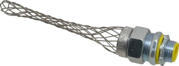 Hubbell Wiring Device-Kellems - 0.32 to 0.43" Cable Capacity, Liquidtight, Straight Strain Relief Cord Grip - 1/2 NPT Thread, 3-1/2" Long, Steel - Benchmark Tooling