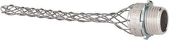 Hubbell Wiring Device-Kellems - 8.1 to 10.9mm Capacity, Dust-tight, Straight Strain Relief Cord Grip - 1/2 NPT Thread, 3-3/4" Long, Aluminum - Benchmark Tooling