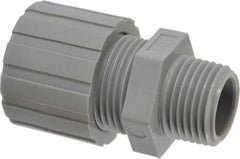 Hubbell Wiring Device-Kellems - 6.3 to 9.7mm Capacity, Liquidtight, Straight Strain Relief Cord Grip - 1/2 NPT Thread, Nylon - Benchmark Tooling